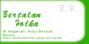 bertalan holka business card